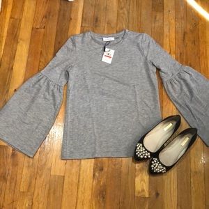 Calvin Klein grey knit, super soft, bell sleeve